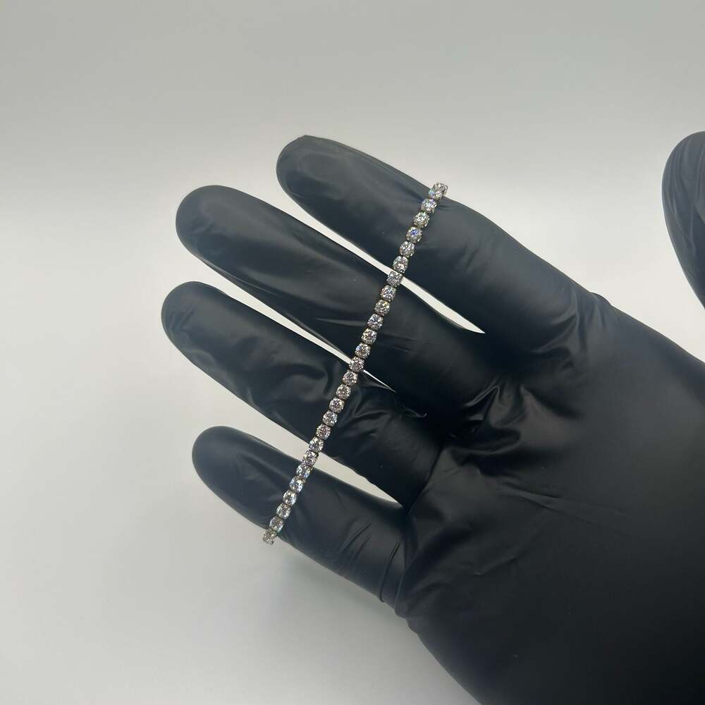 3mm Moissanite Gold Adjustable Tennis Bracelet Womens No Pass Waterproof